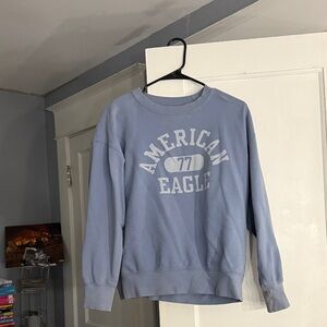 American Eagle Outfitters Men's Light Blue Crewneck Sweater